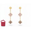 Długie złote 585 kolczyki wiszące kamienie naturlane agat ametyst