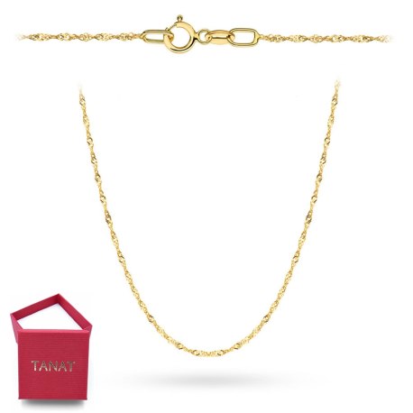 Łańcuszek złoty 585 14K Singapure Singapur 45 cm podwójnie skręcany