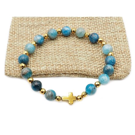 Różaniec na rękę bransoletka damska dziesiątka Apatyt rękodzieło