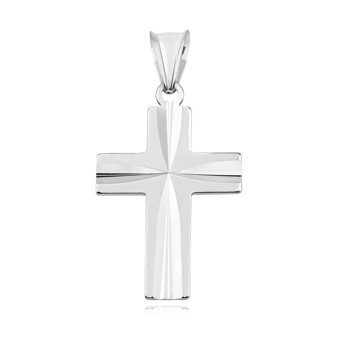 Krzyżyk srebrny 925 zdobiony krzyż diamentowany DEW-87