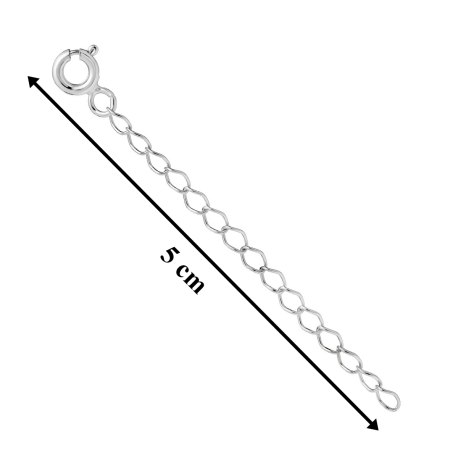 Srebrna 925 regulacja przedłużka łańcuszek z zapięciem 5 cm