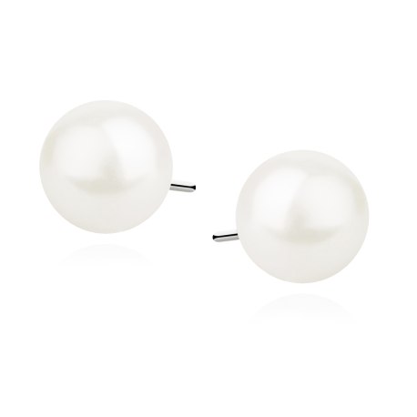 Srebrne kolczyki z białą perełką 7 mm sztyfty srebro 925 perły