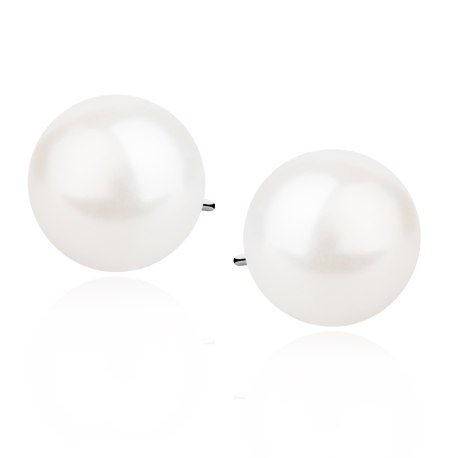 Srebrne 925 kolczyki perełki perły 10 mm