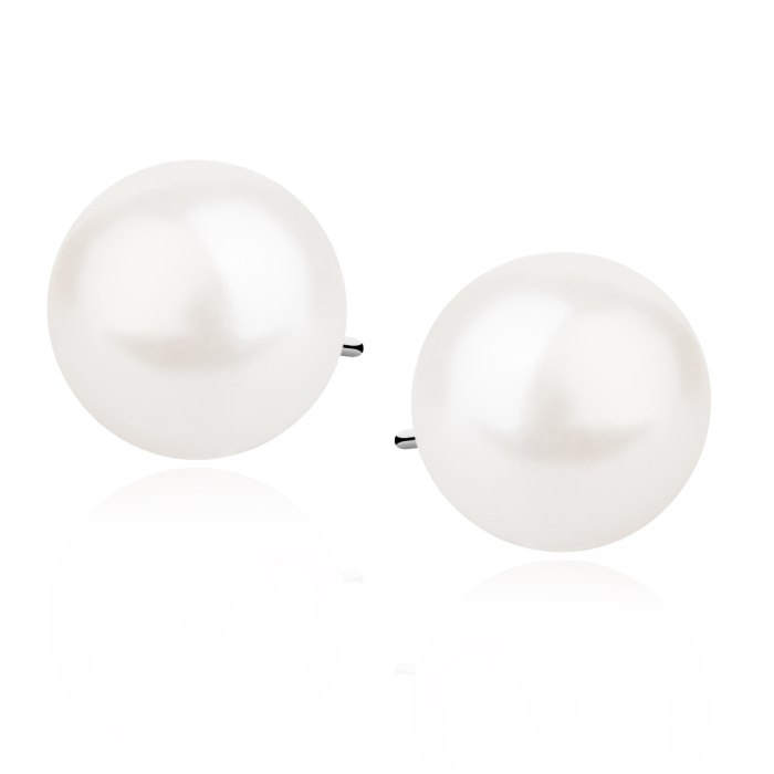 Srebrne 925 kolczyki perełki perły 10 mm