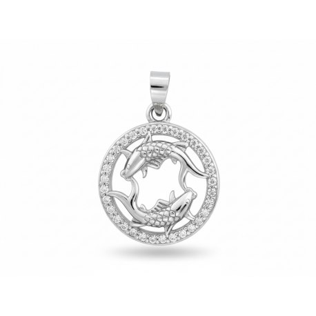 Srebrny wisiorek 925 znak zodiaku ryby