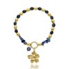 Bransoletka na gumce kamienie naturalne lapis lazuli metal