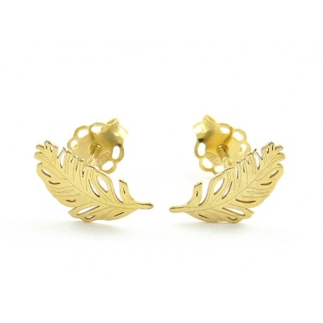 Pozłacane kolczyki pióro anioła