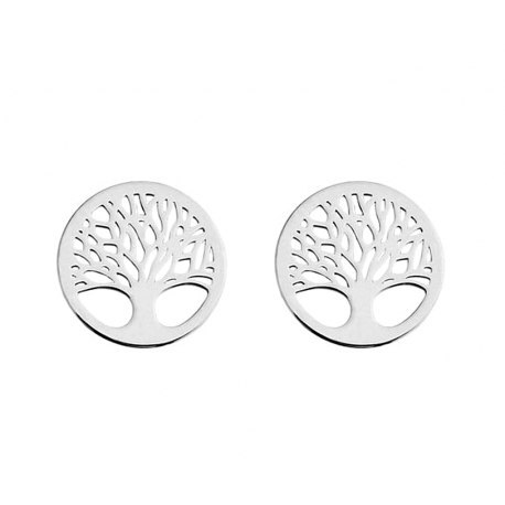 Srebrne kolczyki rozety drzewa