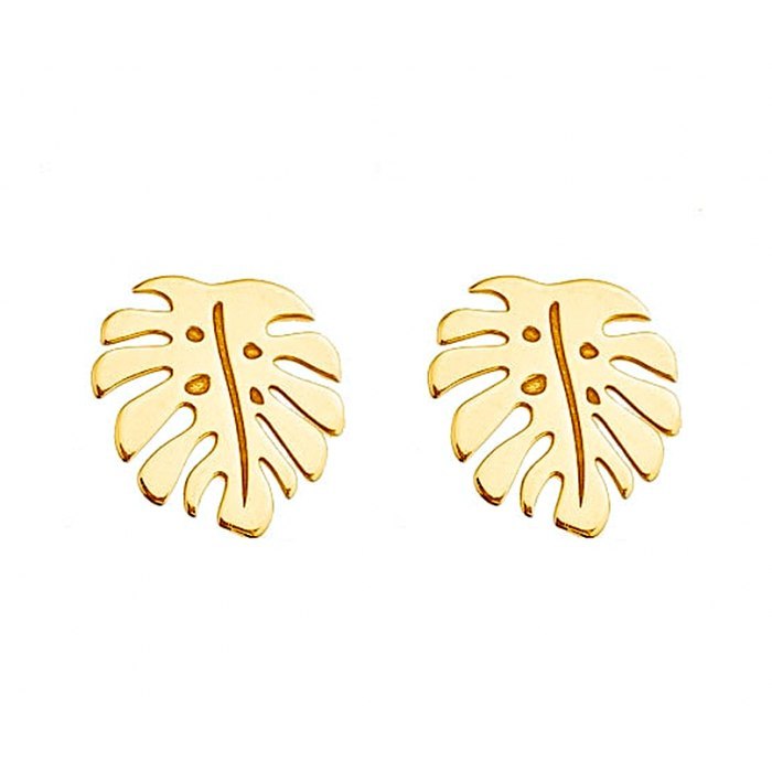 Pozłacane kolczyki MONSTERA