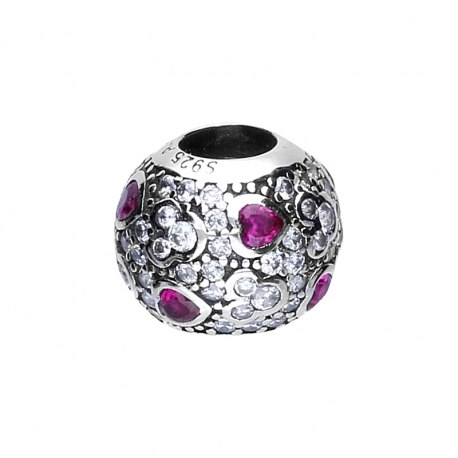 Srebrny koralik modułowy serca myszka miki Beads