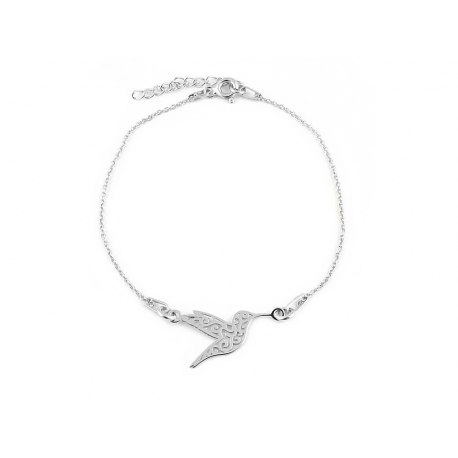 Srebrna bransoletka ażurowy koliber