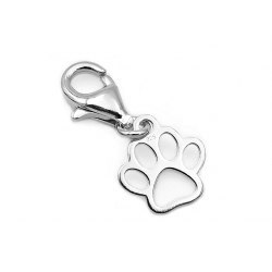 Srebrny charms łapa psa kota