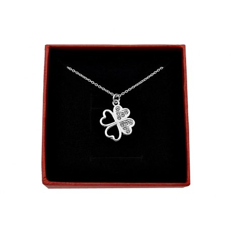 Koniczynka Swarovski - srebrny naszyjnik.