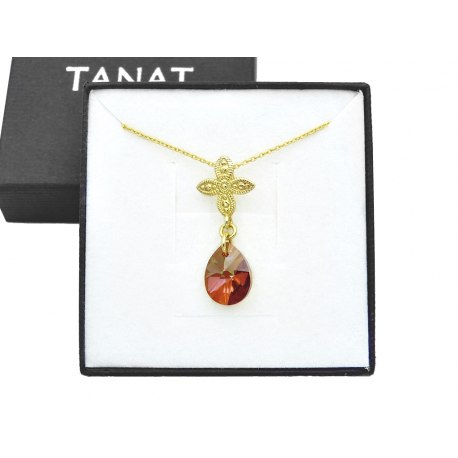 Pozłacany naszyjnik vintage z łezką