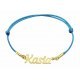 Sznurkowa niebieska bransoletka imię Kasia
