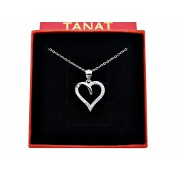 Srebrny naszyjnik 45 cm serce z cyrkoniami 6