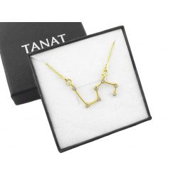 Pozłacany naszyjnik znak zodiaku konstelacja lew