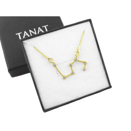 Pozłacany naszyjnik znak zodiaku konstelacja lew
