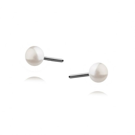 Srebrne kolczyki perełki 3 mm