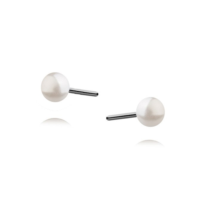 Srebrne kolczyki perełki 3 mm