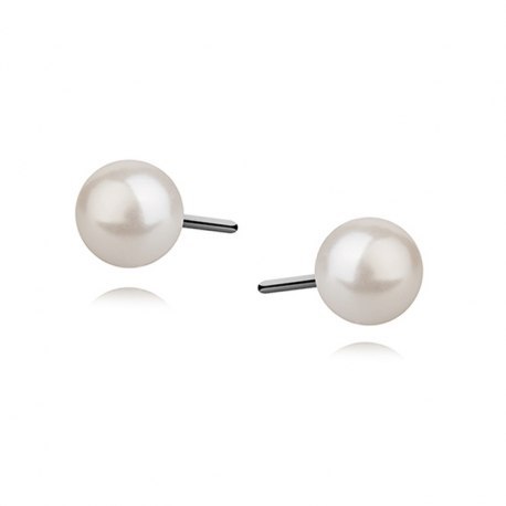 Srebrne kolczyki perełki 4 mm