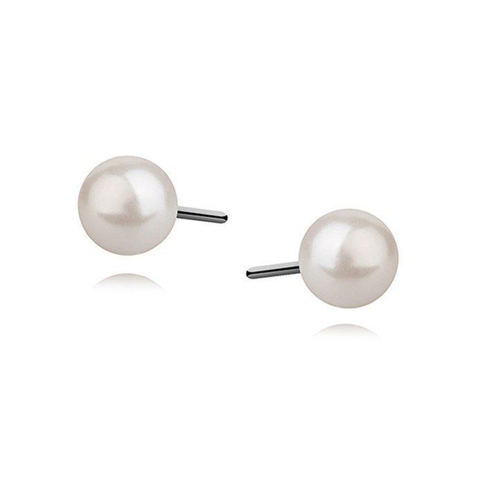 Srebrne kolczyki perełki 4 mm