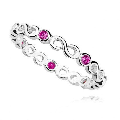 Srebrna obrączka infinity Ruby