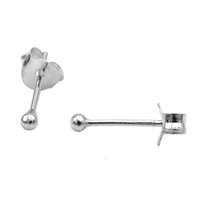 Srebrne kolczyki kuleczki kulki 2 mm