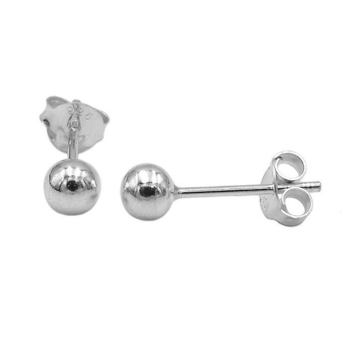 Srebrne kolczyki kuleczki kulki 4 mm