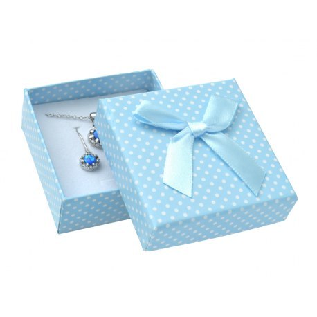 Pudełko 6x6x2,5 cm niebieskie w kropki