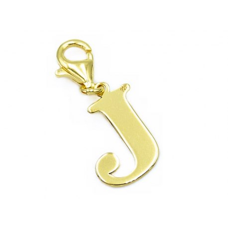 Pozłacany charms przywieszka literka J