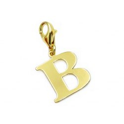Pozłacany charms przywieszka literka B
