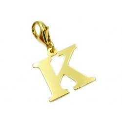 Pozłacany charms srebro 925 przywieszka literka K
