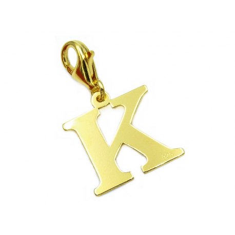 Pozłacany charms przywieszka literka K