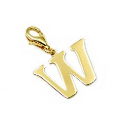 Pozłacany charms przywieszka literka W