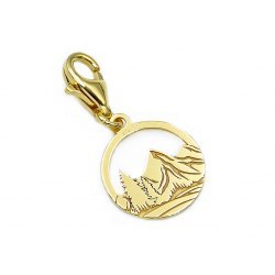 Pozłacany charms przywieszka góry