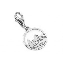 Srebrny 925 charms przywieszka do bransoletki góry las